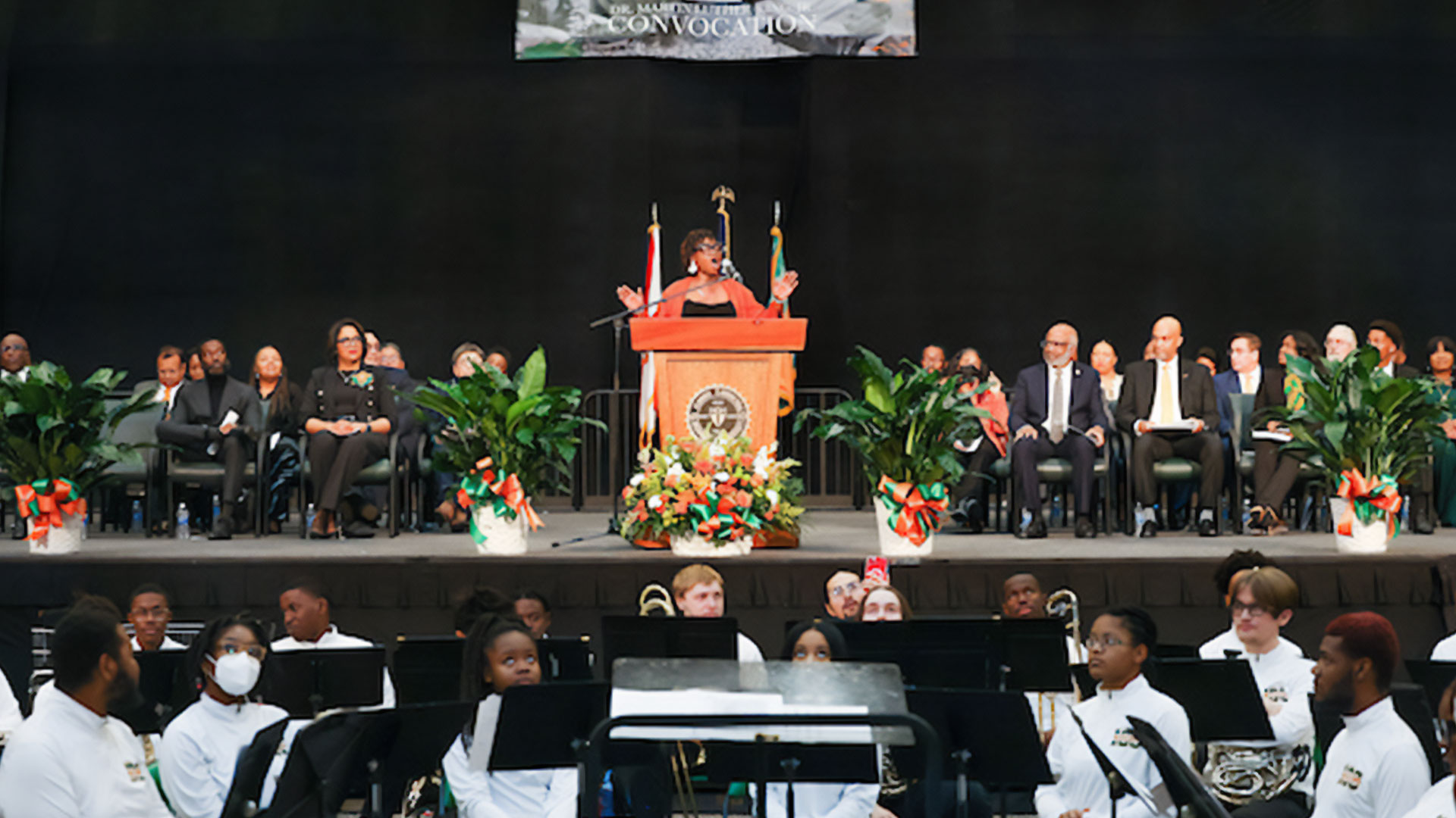 A’Zhariyha Vaughan sings at the FAMU 2024 MLK Jr. Convocation ceremony